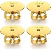 Jiahanzb Earring Backs for Stud S925 Sterling Silver Safety Locking Lifter Secure Hypoallergenic Magic Earring Backs