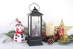 Eldnacele Musical Snow Globe Lantern Lighted Lamp