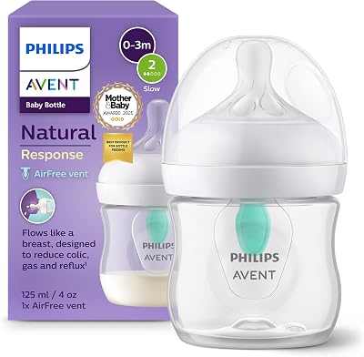 Philips Avent Natural Response Baby Bottle 125ml AirFree Vent 0m+