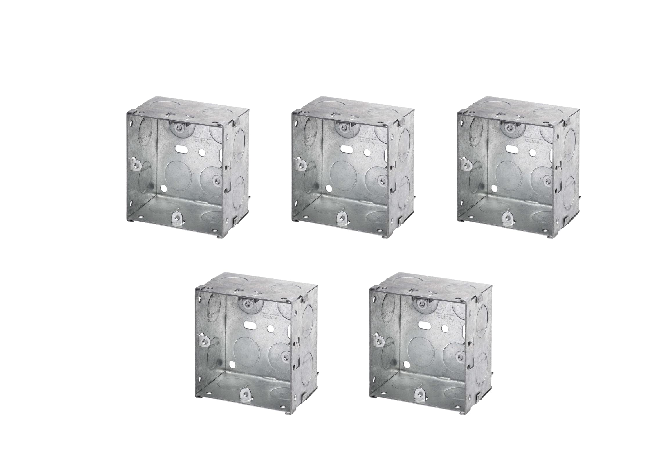 CED Single/Double Flush Electrical Metal Socket/Switch Back Boxes 25mm 35mm 45mm Wall Pattress (5, 1 Gang 45mm)