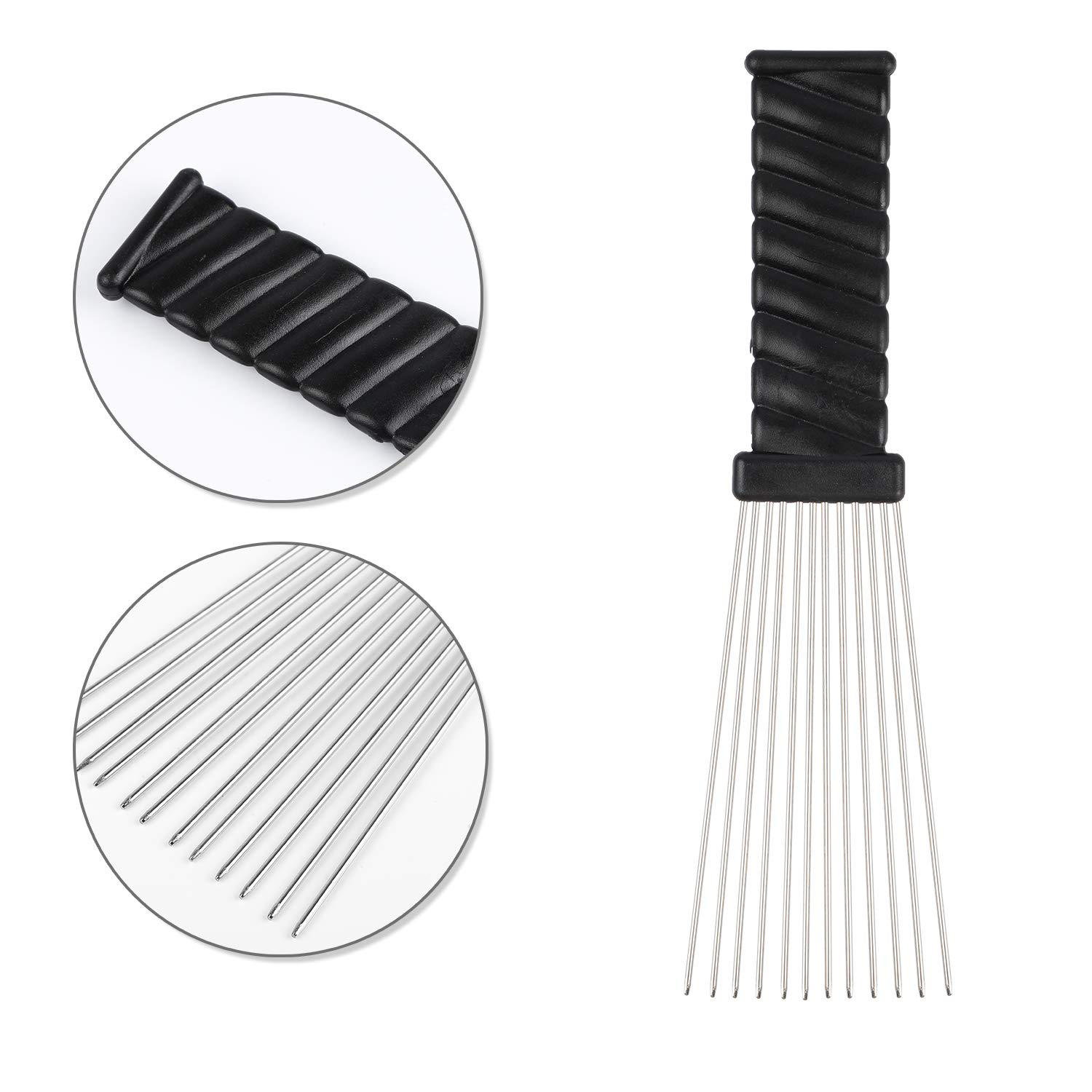 Folansy Afro Comb Metal African American Pick Comb Hairdressing Styling Tool Hair Pick for Hair Styling(Wave Style) : Beauty