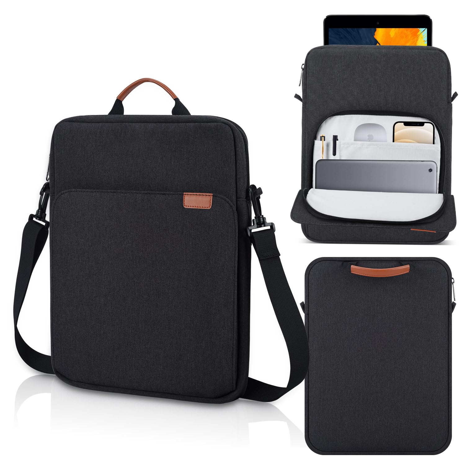 Photo 1 of 12.9 Inch Tablet Laptop Sleeve for Macbook Pro 14.2 Inch/Air 13.6"/Neo 13,Samsung Galaxy Tab S11 S10 S9 S8 Ultra 14.6",iPad Pro 13 M5 M4/Air 13 M3 M2/Pro 12.9 Carrying Case,Surface Laptop 13.8"-Black