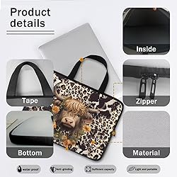 Uasibuni Leopard Calf Pattern Laptop Case for