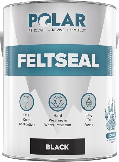 Polar FeltSeal 2.5L Black Waterproof Felt Sealant for Roofs One-Coat Repair