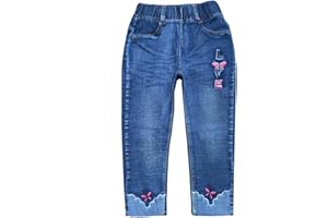 Peacolate 4-9T Infant Little Kids Girls Embroidery Jeans Denim Pants