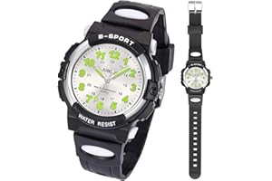 Juboos Kids Analog Watch, Childrens Waterproof Quartz Watch for 5-14 Years Old Boys Girls Time Teaching Sports Outdoor Wirstwatch