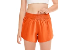 DOCUMO Girl's Athletic Shorts with Liner Zipper Pockets Quick Dry Running Shorts Sports Active Shorts for Teen Girls