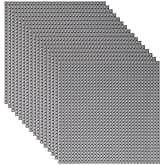 LVHERO Classic Baseplates Building Plates for Building Bricks 100% Compatible with All Major Brands-Baseplate, 10" x 10", Pack of 16 (Gray)