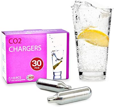 ICO 30-Pack 8g CO2 Cartridges Non-Threaded for Sparkling Water Maker