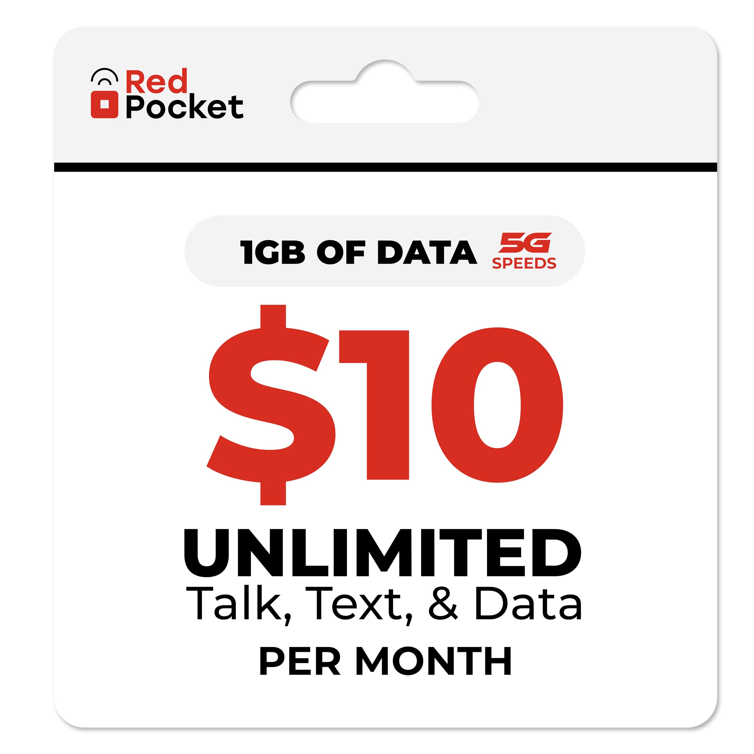 1GB High-Speed Data from RedPocket Mobile. Free SIM Card for AT&T-Compatible Phone. Unlimited Data, Talk, & Text
