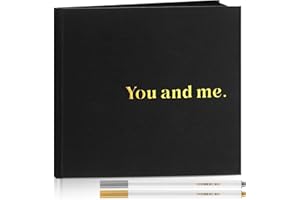 Colarr Hardcover Couples Scrapbook 144 Pages 8.7 x 8.7" Couples Photo Album Scrapbook Journal for 1 Year Wedding Memory Anniversary Photo Book Gift with 2 Markers