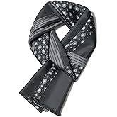 SHIROUYU Men's Silk Twill Scarf - 100% Mulberry Silk, Luxurious & Silky Soft, Extra Long for Warmth (Gift Packaged)