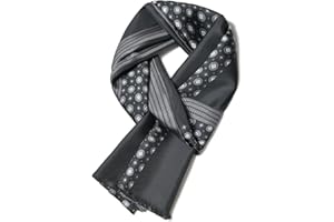 SHIROUYU 100% Mulberry Silk Twill Men's Silk Scarf - Luxurious Silky Soft Warm Long Silk Scarf for men - With Gift Packed
