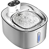 Cat Water Fountain Stainless Steel, 152fl-oz/4.5L Wireless Cat Fountain,5000mAh Battery Operated Pet Water Fountain for Cats Dogs,Ultra Quiet
