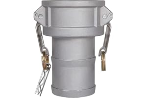 Quafwia 2 pcs Aluminum cam lock fittings (3" part C) cam lock fittings cam & groove hose fittings, Female coupler Hose Tail with Camlock Gasket Assembled Inside (3'')