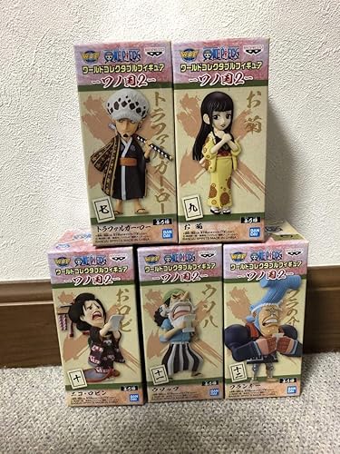 Amazon ワンピース コレクタブル フィギュア ワノ国2 5種セット フランキー お菊 ウソップ ロー ロビン フィギュア ドール 通販