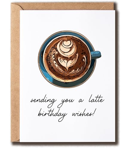 Whitman And Daughter Geburtstagskarte Mit Kaffeetassen-Design, 12,7 X 17,8 Cm, Premium-Karte Für Kaffeeliebhaber, Kollegen Oder Ruhestand