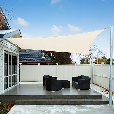 AXT SHADE 2.5x2.5m Square Sun Shade Sail Cream UV Blocking Canopy