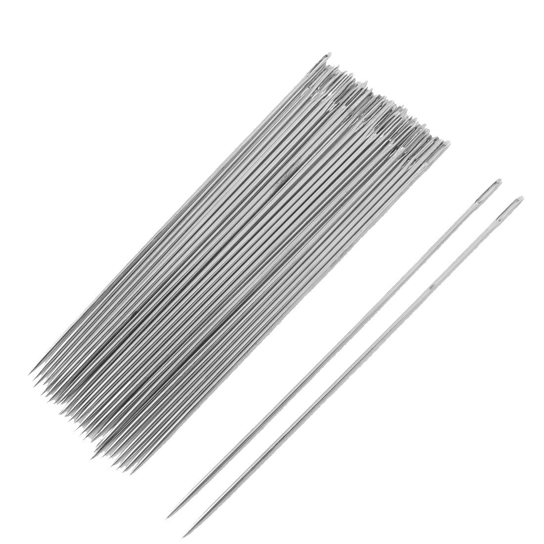 sourcingmap Metal Sewing Needles Stitching Needles Hand Sewing Needles 3.5 Inch Long 40 Pcs Silver Tone