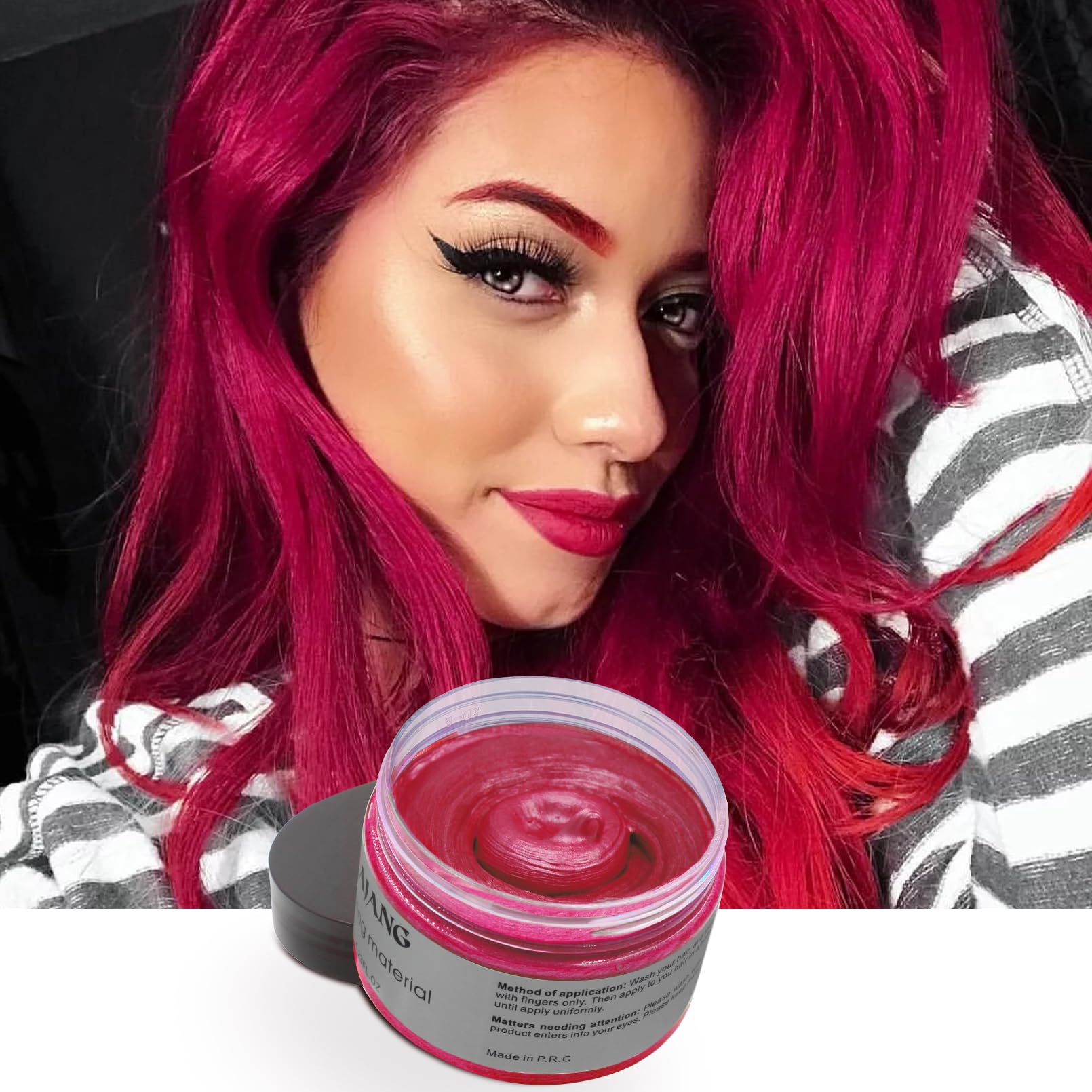 Red Temporary Hair Color Wax - SOVONCARE Washable Hair Dye for Men & Women, All-Day Hold Disposable Hair Styling Clays for Party, Cosplay & Daily 4.23 oz