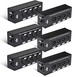 Copkim 6 Pack 4 Channel 3 Pin Multi Network XLR