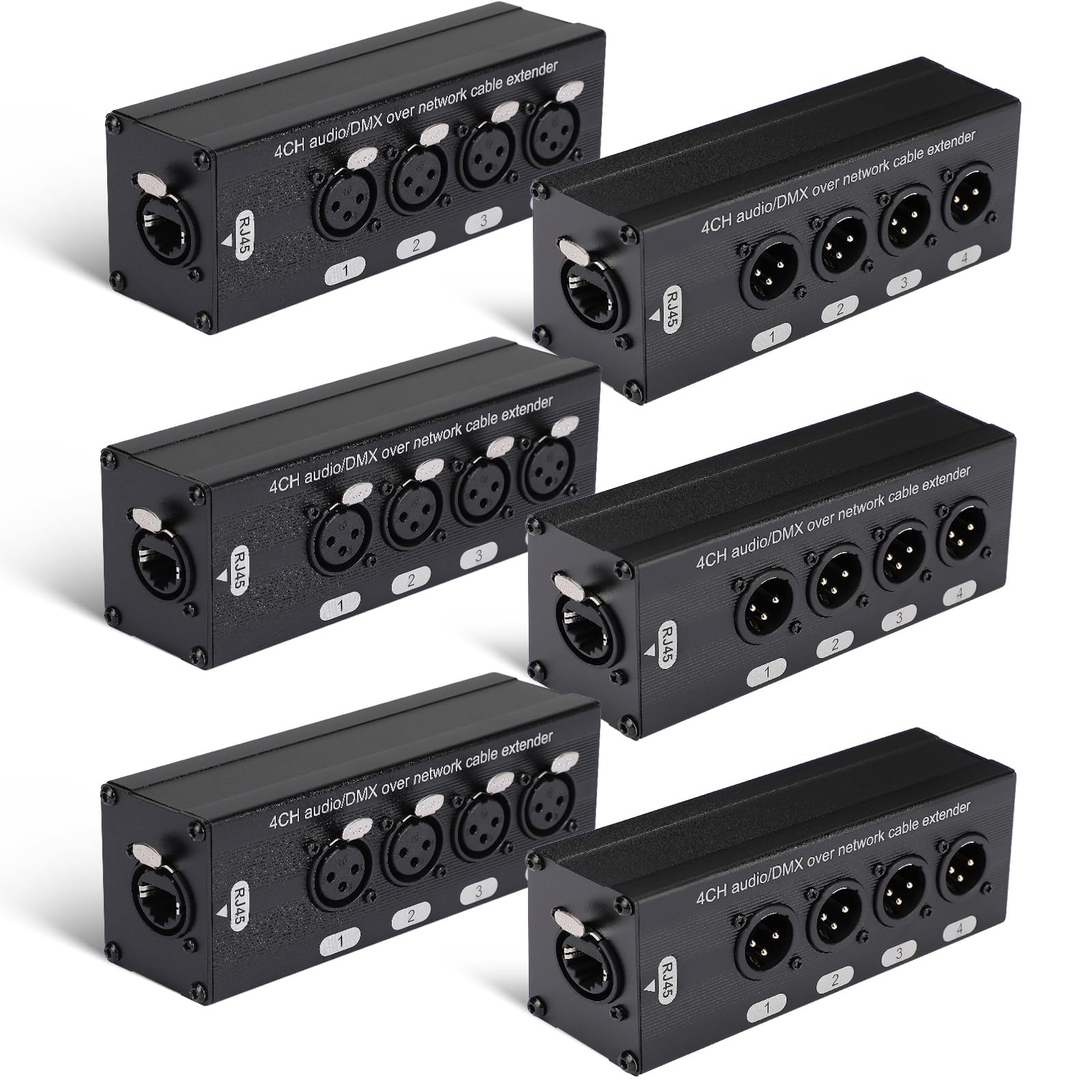 Copkim 6 Pack 4 Channel 3 Pin Multi Network XLR