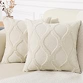 decorUhome Spring Throw Pillow Covers 18x18 Inch Set of 2, Soft Plush Faux Fur Wool Beige Accent Couch Pillow Covers for Modern Farmhouse Bed Sofa Living Room