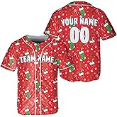 Custom Baseball Jersey Christmas – Personalized Team Name Number Logo Uniform for Men Women Youth, Size XS to 5XL