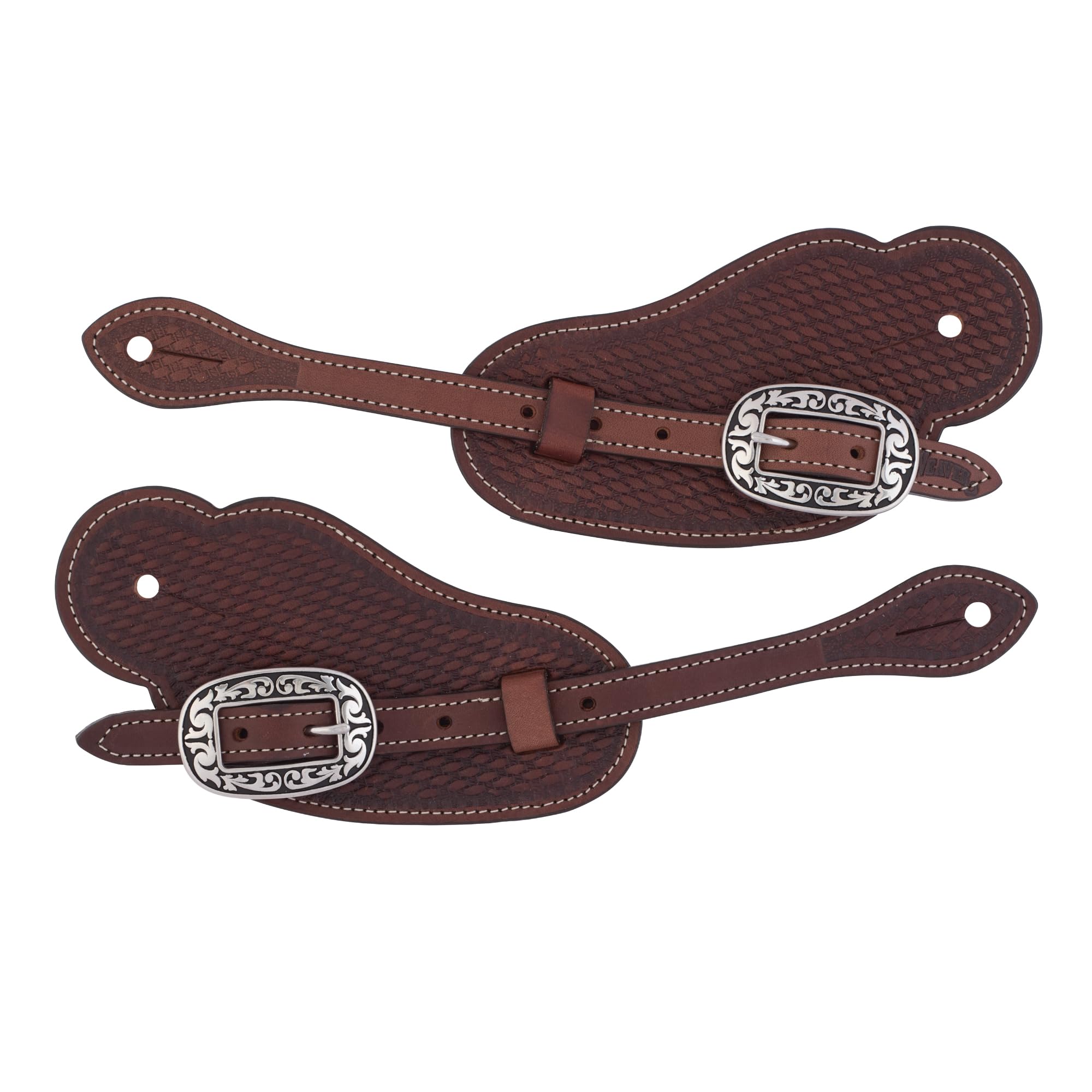 Weaver Leather Basin Cowboy Spur Straps Brown, Mens
