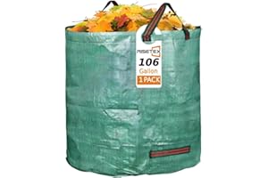 RISETEX 106 Gallon Leaf Bag & Yard Waste Collector - Reusable Standable Lawn/Garden Clippings Container with 4 Handles, Portable Leaf Storage,or Laundry - Camping Accessories