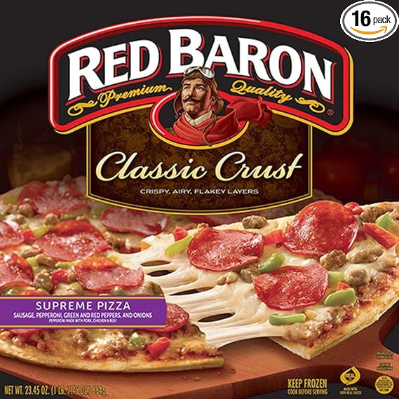 red baron thin crust supreme pizza