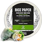 Soeos Rice Paper, White Rice Paper Wrappers, 1 Pack, 34 Sheets-Fresh Spring Roll Wrappers & Dumplings, Non-GMO, Gluten-Free, 