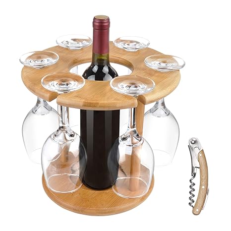 Amazon.com: Copa de Vidrio rack de vino y botella Holder ...