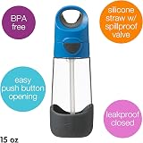 b.box Tritan Drink & Water Bottle 450ml Blue Slate Easy Grip Leakproof Lid view 3