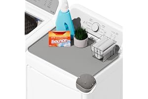 SEIRI 1pcs Washer and Dryer Covers for the Top, 26" x 18" Silicone Dryer Top Protector Mat Non-slip Waterproof Washing Machine Cover Protector Top Load for Laundry & Kitchen (Light Gray)