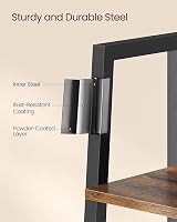 VASAGLE 5 Tier Shelf Ladder Bookcase Storage Stand Industrial Rustic Brown view 6
