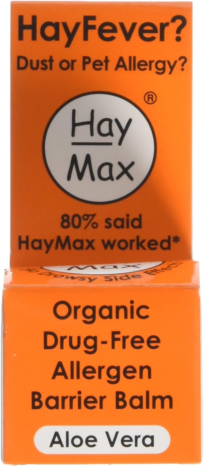 HayMax Allergen Barrier Balm, Aloe Vera 5ml, Organic, Natural & Non-Drowsy Hay Fever & Allergy Relief Balm, Blocks Pollen