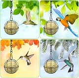 OFFCUP Fat Ball Bird Feeder 4pc Metal Holder S Hooks Outdoor Garden Black view 6