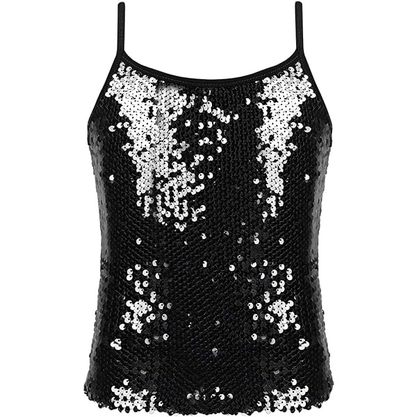 Amazon.com: Sparkly Sequin Tank Top Camisole Adjustable Straps