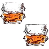 ccsxqy 2-Piece Whiskey Glasses Set - High Ball Glasses for Bourbon, Scotch & Cocktails, Thick-Base Heavy Duty Drinking Glasses, Ideal Barware Gift for Men & Whiskey Lovers (Durable & Dishwasher Safe)