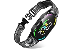 BASSFLOWS Dog Bark Collar, Rechargeable Smart Collar, with 4 Adjustable Modes Beep Vibration and 5 Adjustable Sensitivities, Bark Collar for Large Medium Small Dogs (Black)