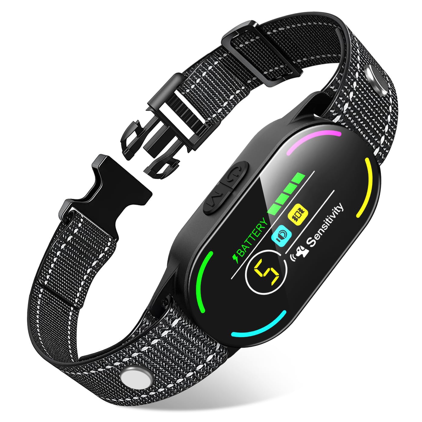 Photo 1 of Dog Bark Collar, Rechargeable Smart Collar, with 4 Adjustable Modes Beep Vibration and 5 Adjustable Sensitivities, Bark Collar for Large Medium Small Dogs (Black)