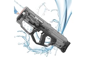 ENJOYS JOYFULLY Electric Water Gun for Adult & Kid,Automatic High Powered Pulse Shooter Squirt Guns,Automatic Reload Shooting Over 300 Blasts Blaster,Swimming Pool Outdoor Toy Game (Black)