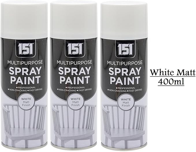 151 Professional White Matt Multipurpose Spray Bike Car Fast Drying