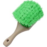 Nanoskin Detail Brush for Gentle Scrub, Wheels and Tires, 8.5" | Green Flagged Bristles, Acid-Resistant Design
