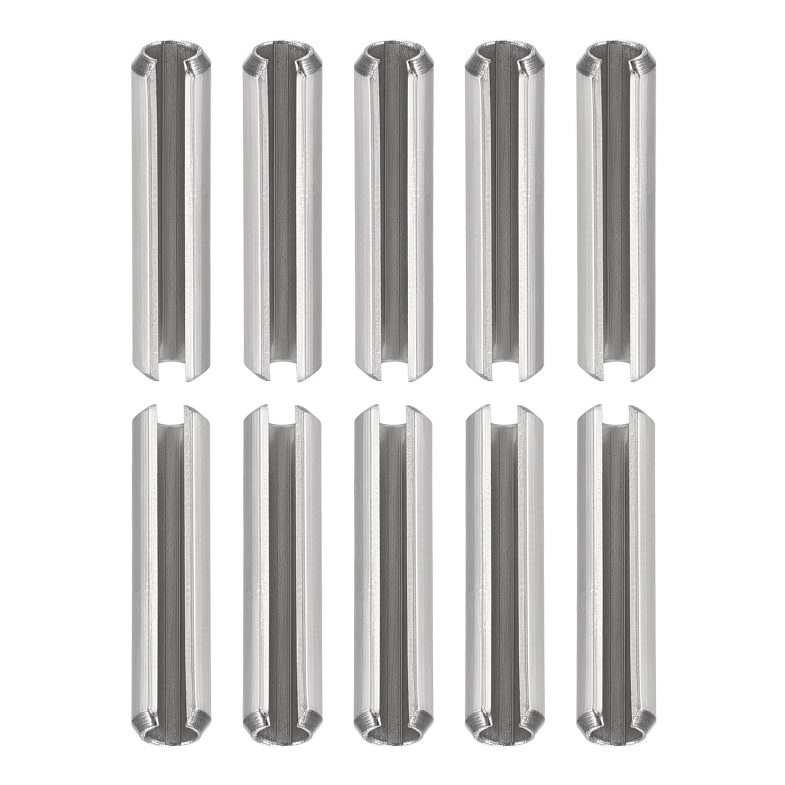 DTGN 4mmx30mm(DxL) Slotted Spring Pin - 20Pack - Good for Home Machine Fastener - 304 Stainless Steel Spring Dowel Tension Roll Pin - Silver