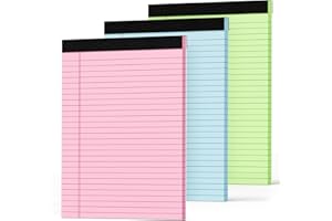 ZAVIKO Legal Pads 8.5 x 11 Colored Note Pads 8.5 x 11, 3 Pack Notepads 8.5 x 11, Pink Notepad 8.5 x 11 Legal Pad, Notebook Paper 8.5 x 11 for Home Office Supplies, Lined Paper Pads 8 1/2 x 11, 30 Sheets/Pad
