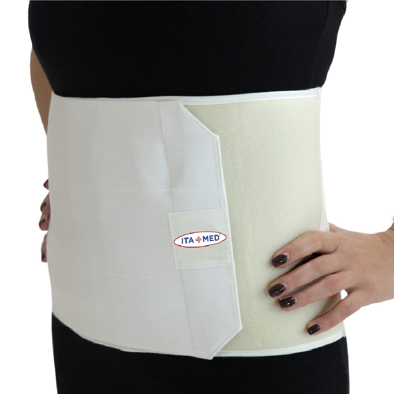 ITA-MED 9” Abdominal Binder for Men & Women - Helps Recover Post-Surgery, Postpartum & Hernia, Made in USA (Small)