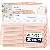 MKISS Extra Large Bed Pads 40" x 36"(30 Count), Disposable Super Absorbent Heavy Duty Incontinence Underpads, Thicken Chucks Pads for Adults, Children, Babies, Elderly and Pets