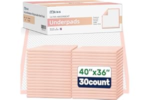 MKISS Extra Large Bed Pads 40" x 36"(30 Count), Disposable Super Absorbent Heavy Duty Incontinence Underpads, Thicken Chucks Pads for Adults, Children, Babies, Elderly and Pets